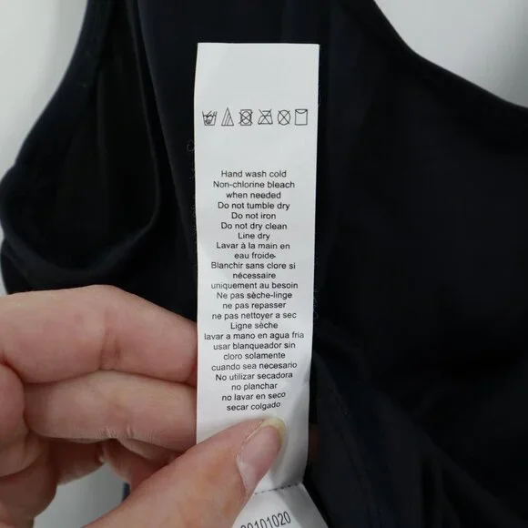 Lauren Ralph Lauren Ruffle Underwire Tankini Top Women 10 Black Swim Resort Pool - Picture 5 of 13